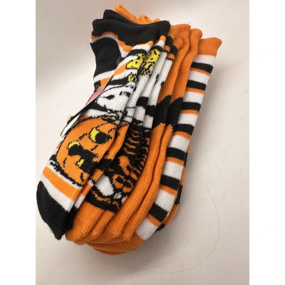 Peanuts Snoopy Woodstock Halloween Socks 10 Pair Ankle 9-11 Bioworld NWT